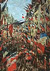Claude Monet Rue Montargueil with Flags painting